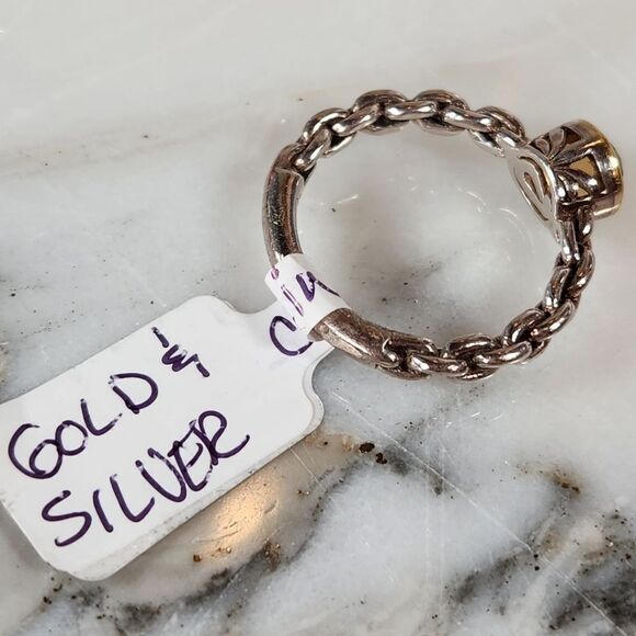 LIKE NEW  Argendor Sterling Silver & 24kt Gold Citrine Rope Chain Band - Picture 5 of 5